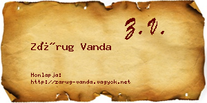 Zárug Vanda névjegykártya